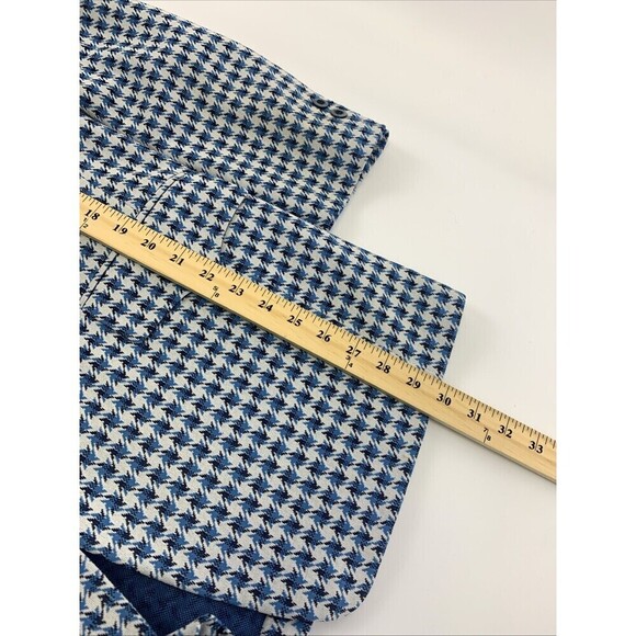 Ratner Clothes Hughes Hatcher Jacket Blue Pattern Houndstooth Blazer Mens M/L 40 - Picture 11 of 12